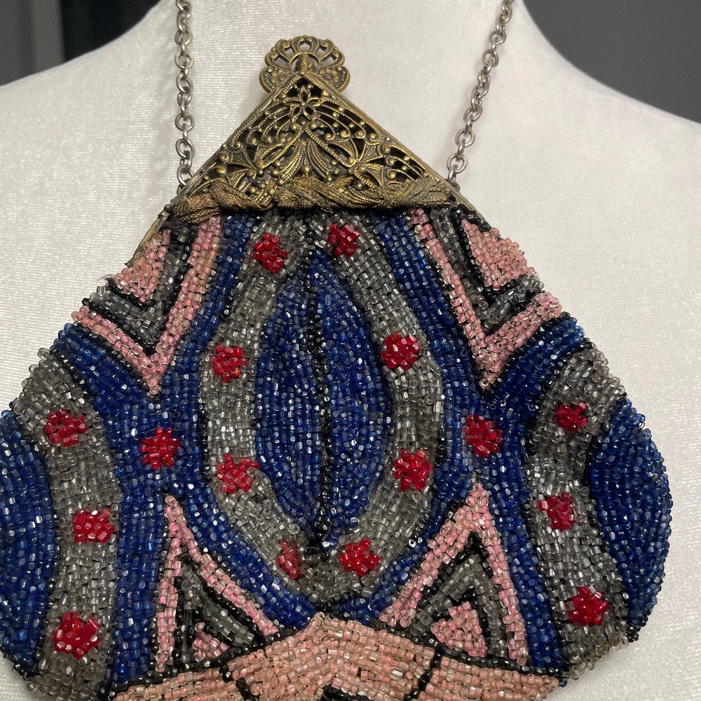 Art Deco Beaded With Filigree Opening Evening Bag Pri… - Gem